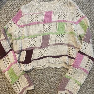 LA Hearts - Pacsun Mixed Messages Checker Sweater - XS - Never Worn!